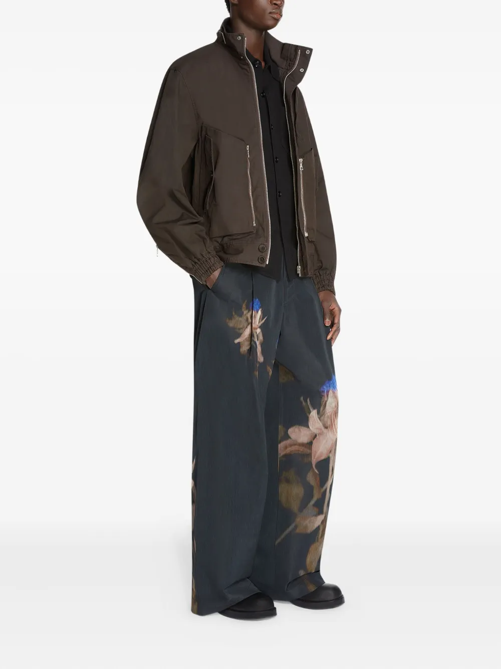DRIES VAN NOTEN Bomberjack met rits Bruin