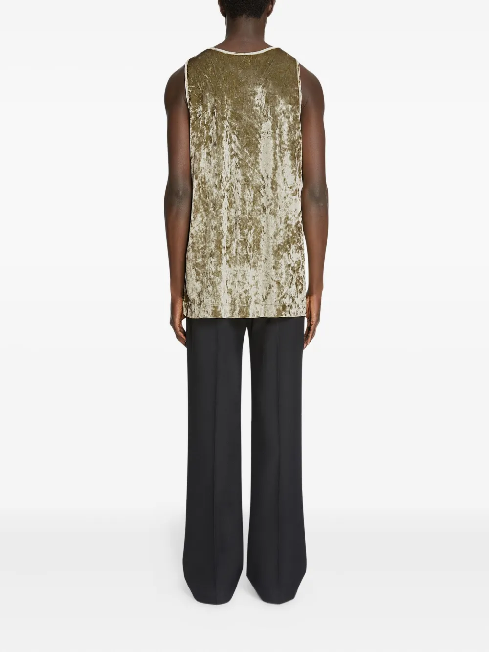 DRIES VAN NOTEN Fluwelen tanktop Groen