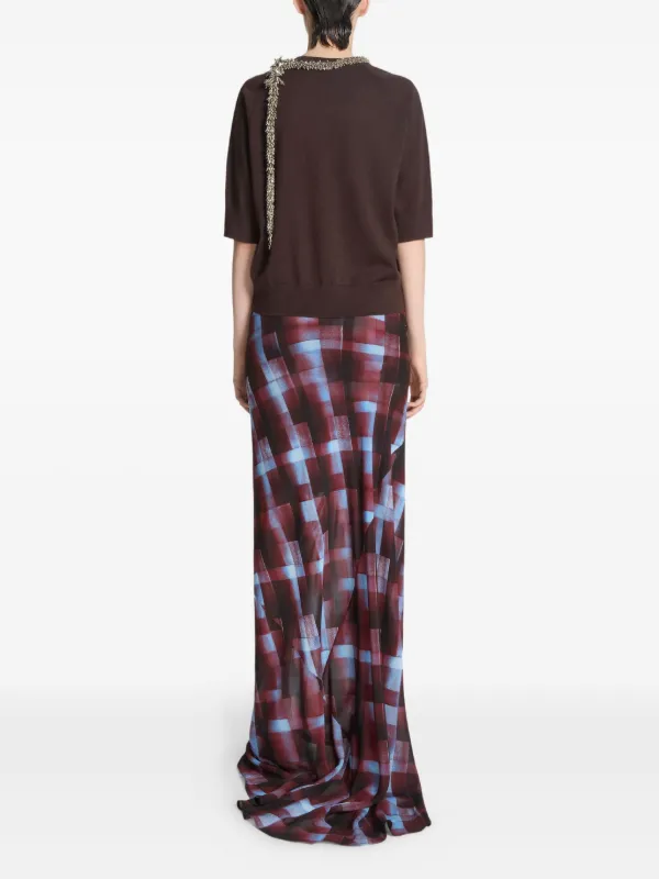 スカート DRIES VAN NOTEN checked skirt DRIES VAN NOTEN Draped Checked Skirt | Red | FARFETCH UK