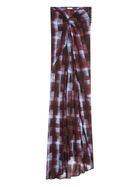 DRIES VAN NOTEN jupe drapée à carreaux