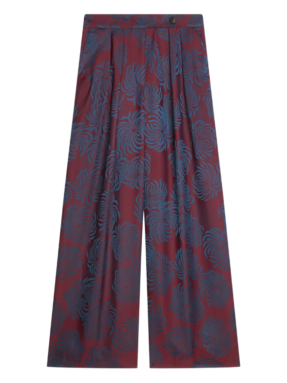 DRIES VAN NOTEN pleated printed trousers | Blue | Image 1