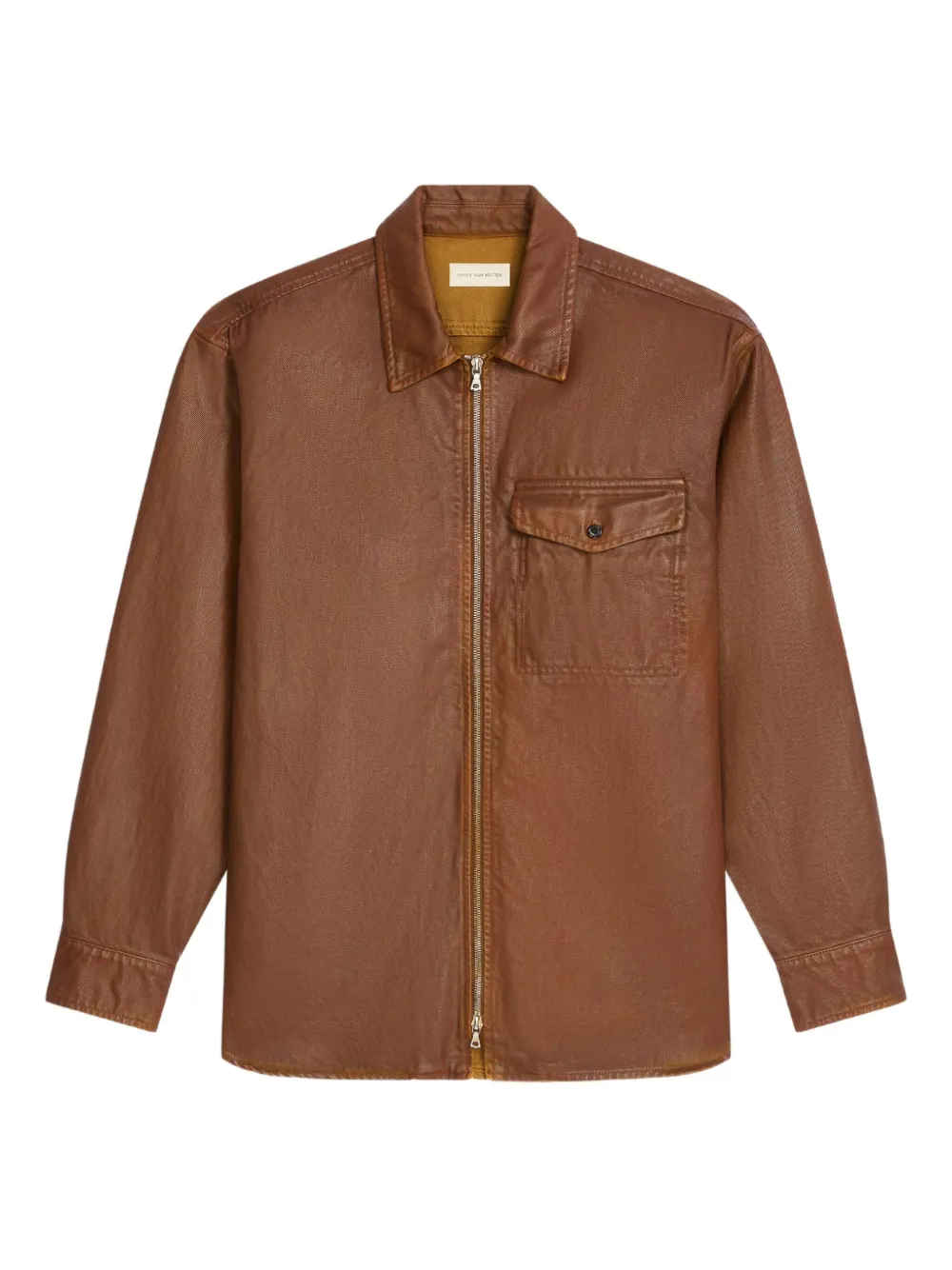 DRIES VAN NOTEN zipped shirt | Brown | Image 1
