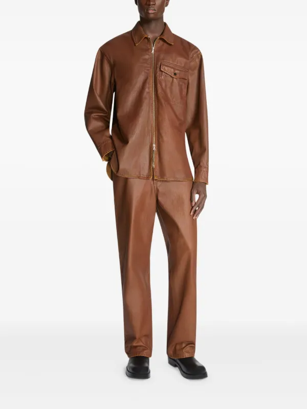 DRIES VAN NOTEN ジップ シャツ | ブラウン | FARFETCH JP