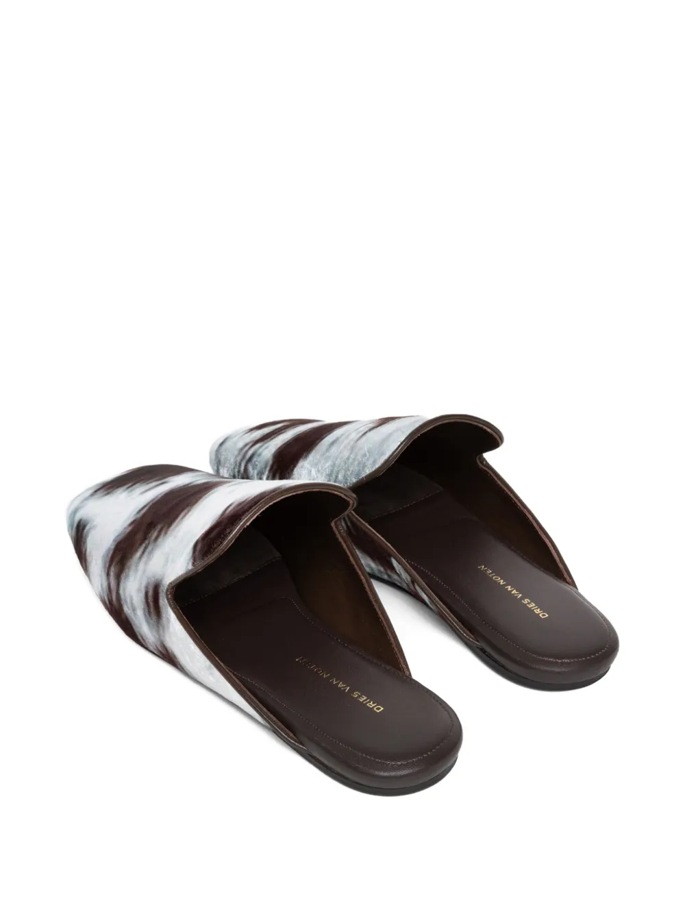 DRIES VAN NOTEN printed mules Brown