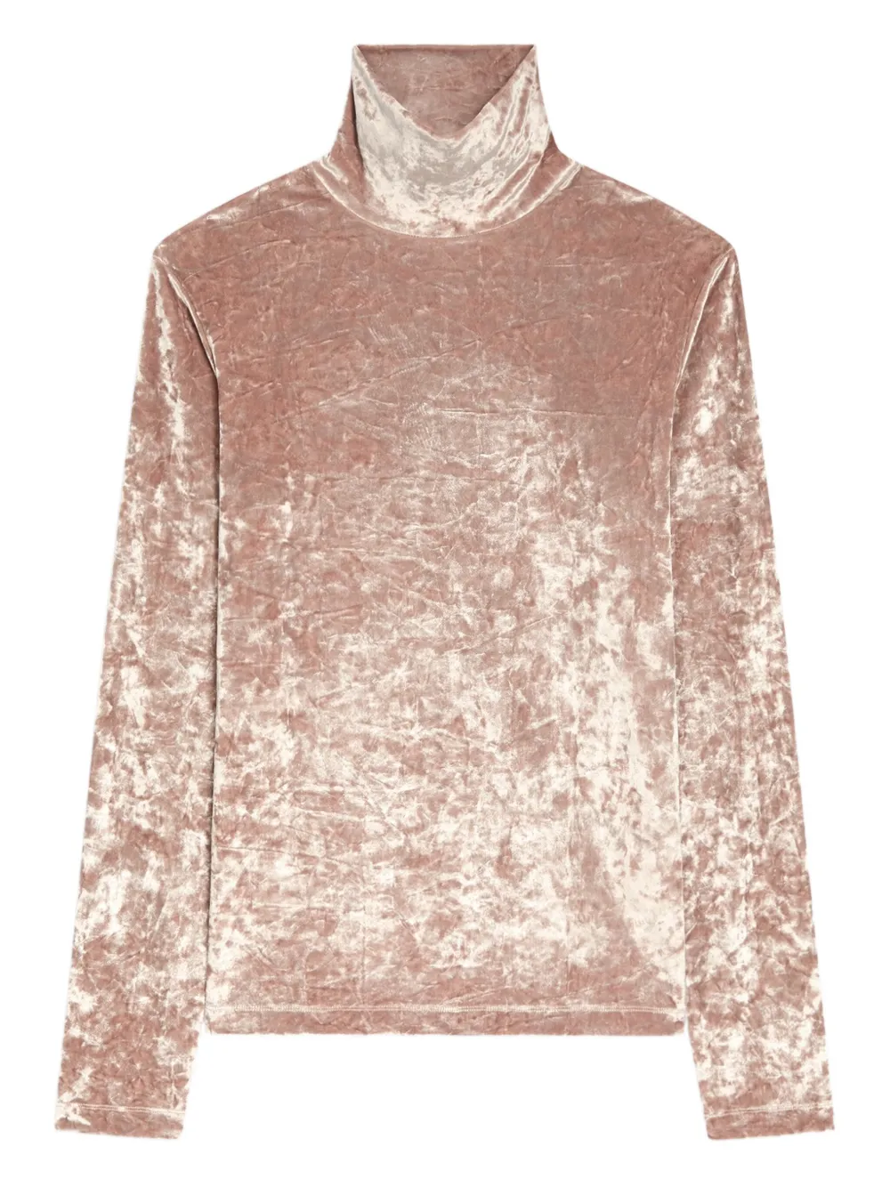 velvet high-neck T-shirt