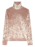DRIES VAN NOTEN velvet high-neck T-shirt - Pink