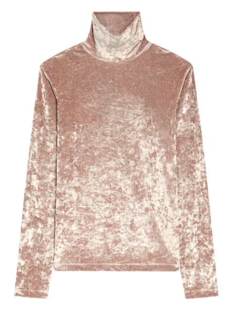 DRIES VAN NOTEN velvet high-neck T-shirt