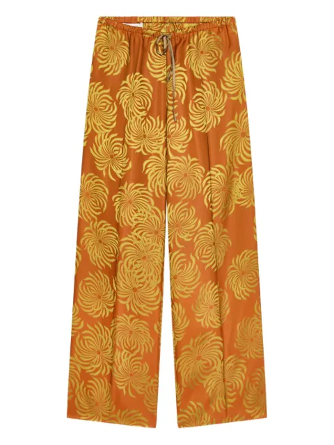 DRIES VAN NOTEN elasticated floral trousers