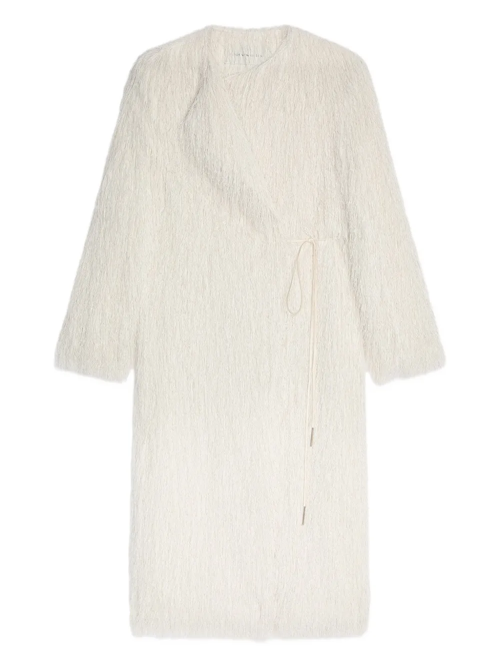 Dries Van Noten Fringed Wrap Coat In White