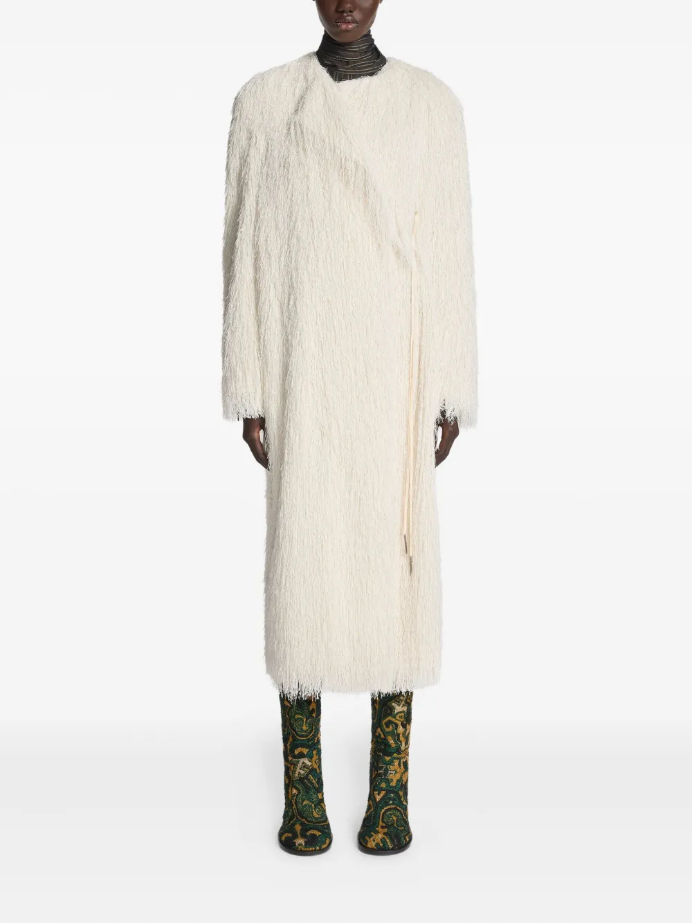 DRIES VAN NOTEN Wikkeljas met franje - Wit