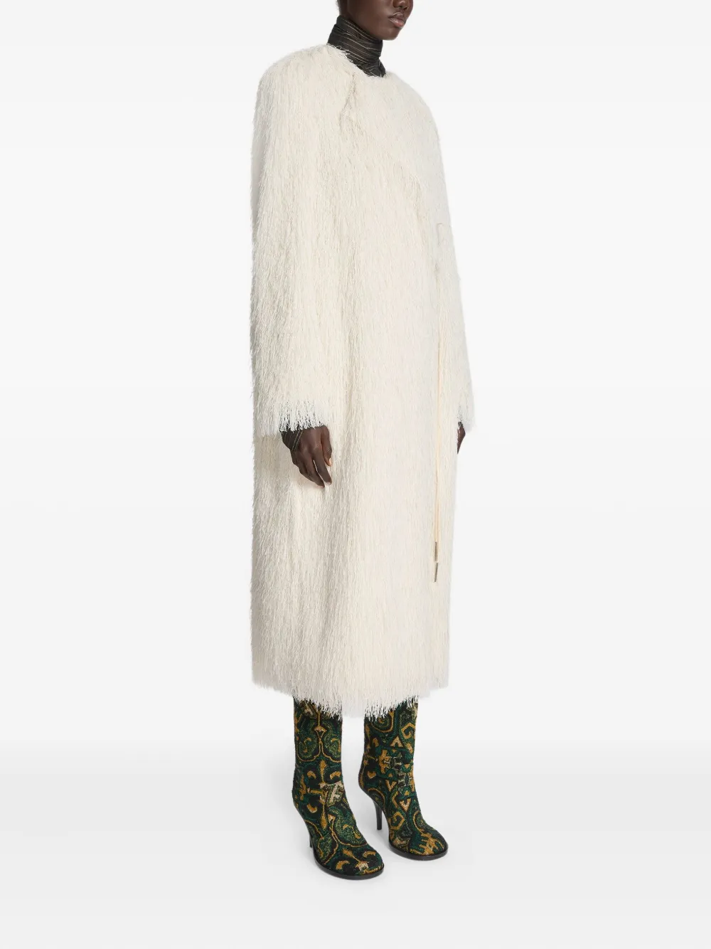 DRIES VAN NOTEN Wikkeljas met franje Wit