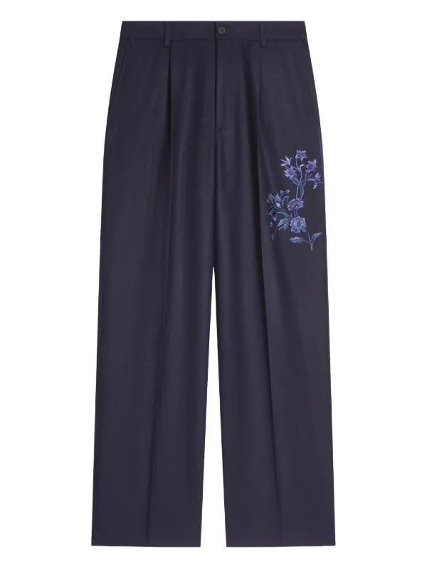 Driesvannoten フローラルパンツ DRIES VAN NOTEN フローラル パンツ | ブルー | FARFETCH JP