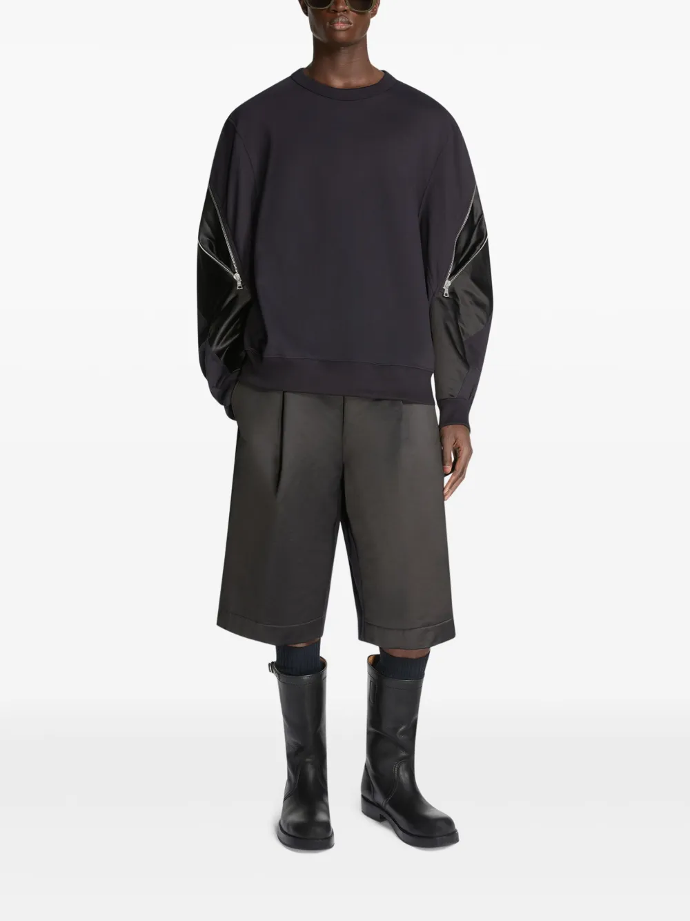 DRIES VAN NOTEN Geplooide shorts Zwart