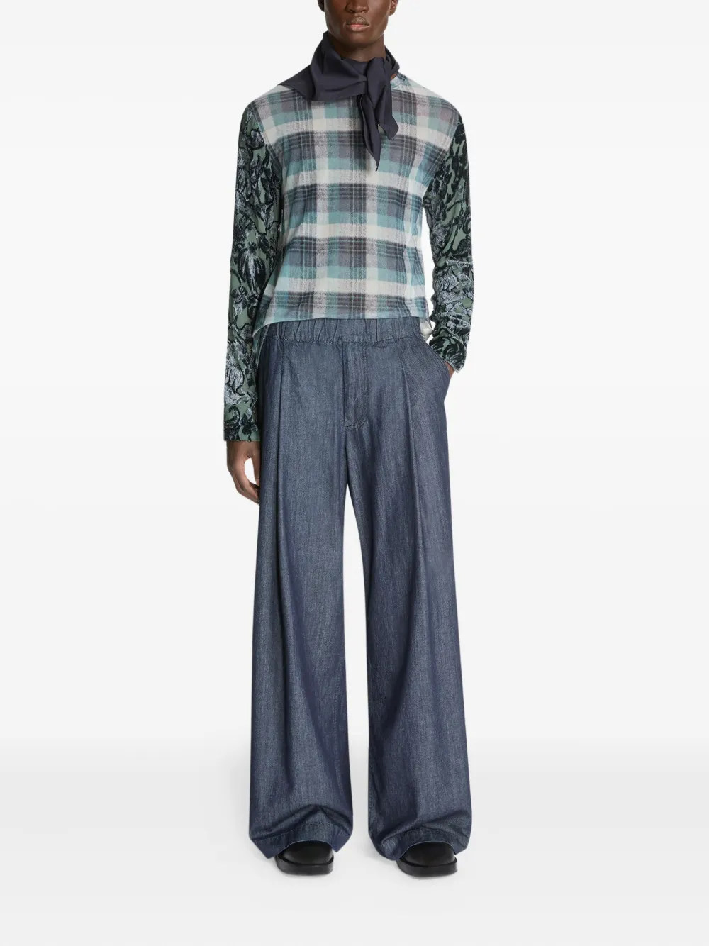DRIES VAN NOTEN Broek met wijde pijpen - Blauw