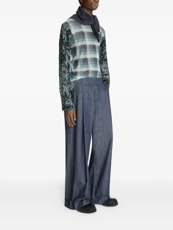 DRIES VAN NOTEN ワイドパンツ | ブルー | FARFETCH JP DRIES VAN NOTEN ワイドパンツ | ブルー | FARFETCH JP