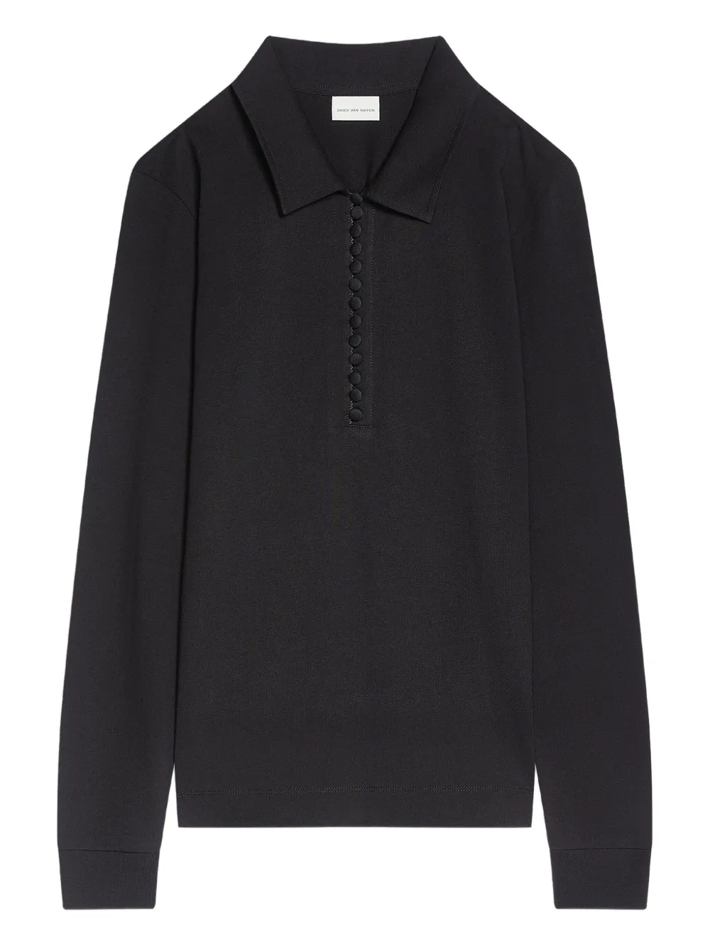 DRIES VAN NOTEN button-fastening jersey polo shirt Zwart