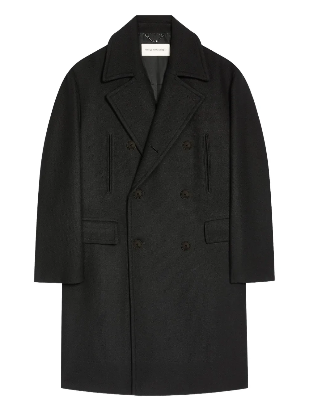 DRIES VAN NOTEN double-breasted coat | Black | Image 1