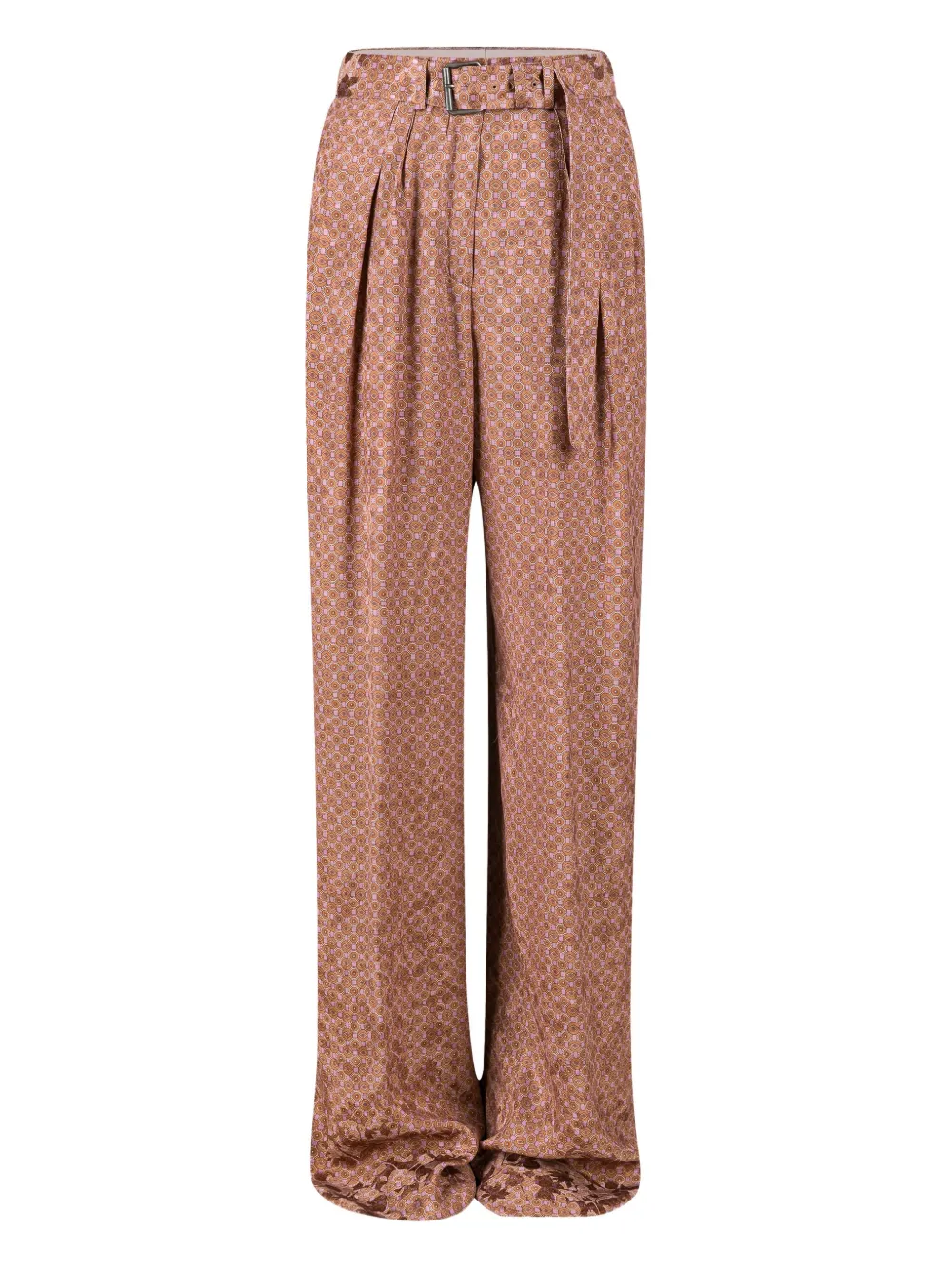 Dries Van Noten Belted Jacquard Trousers In Multi