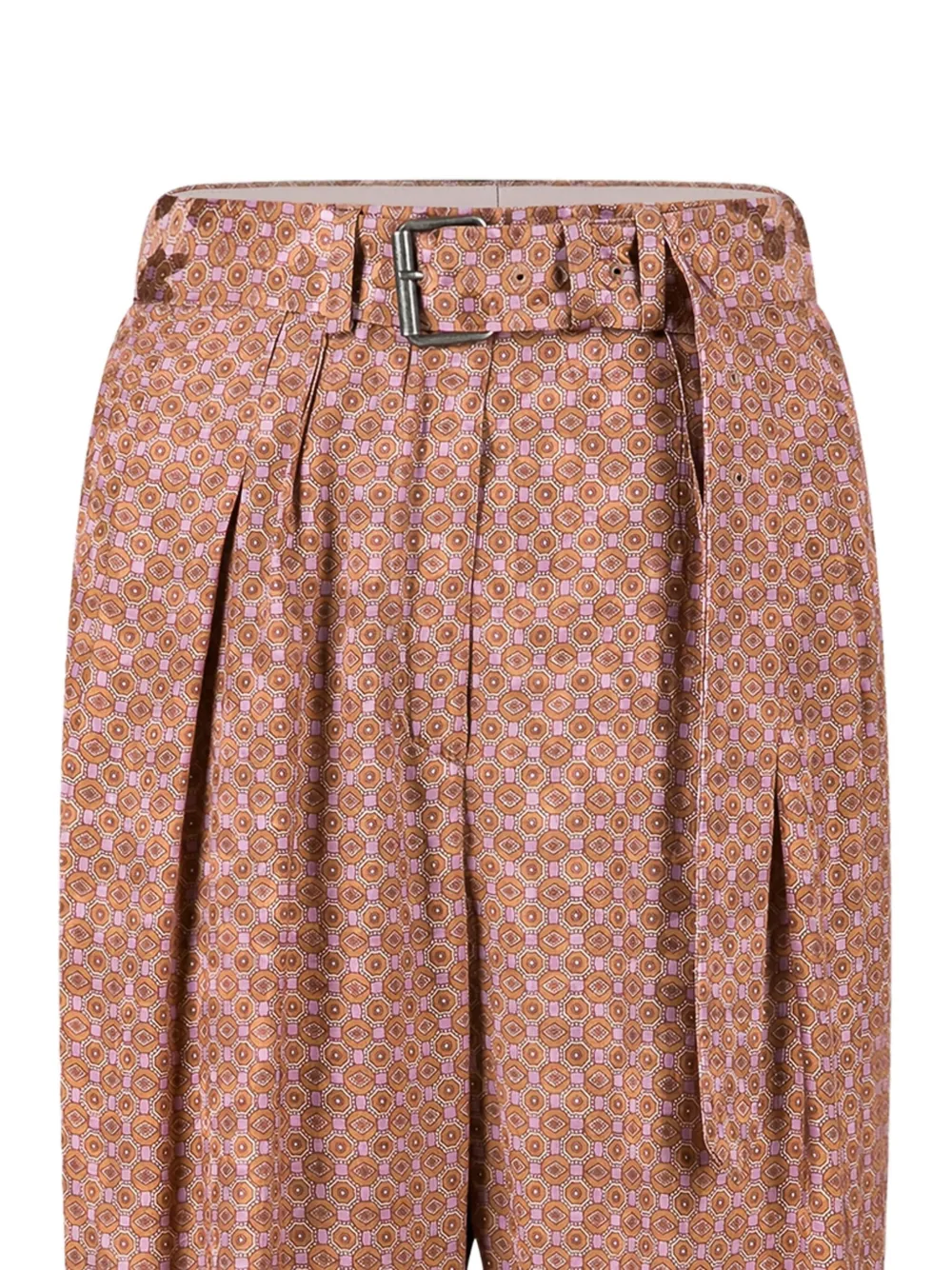 Dries Van Noten Belted Jacquard Trousers In Multi
