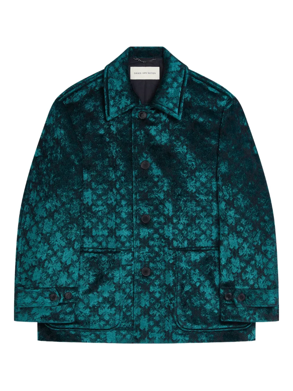 DRIES VAN NOTEN jacquard single-breasted blazer | Blue | Image 1
