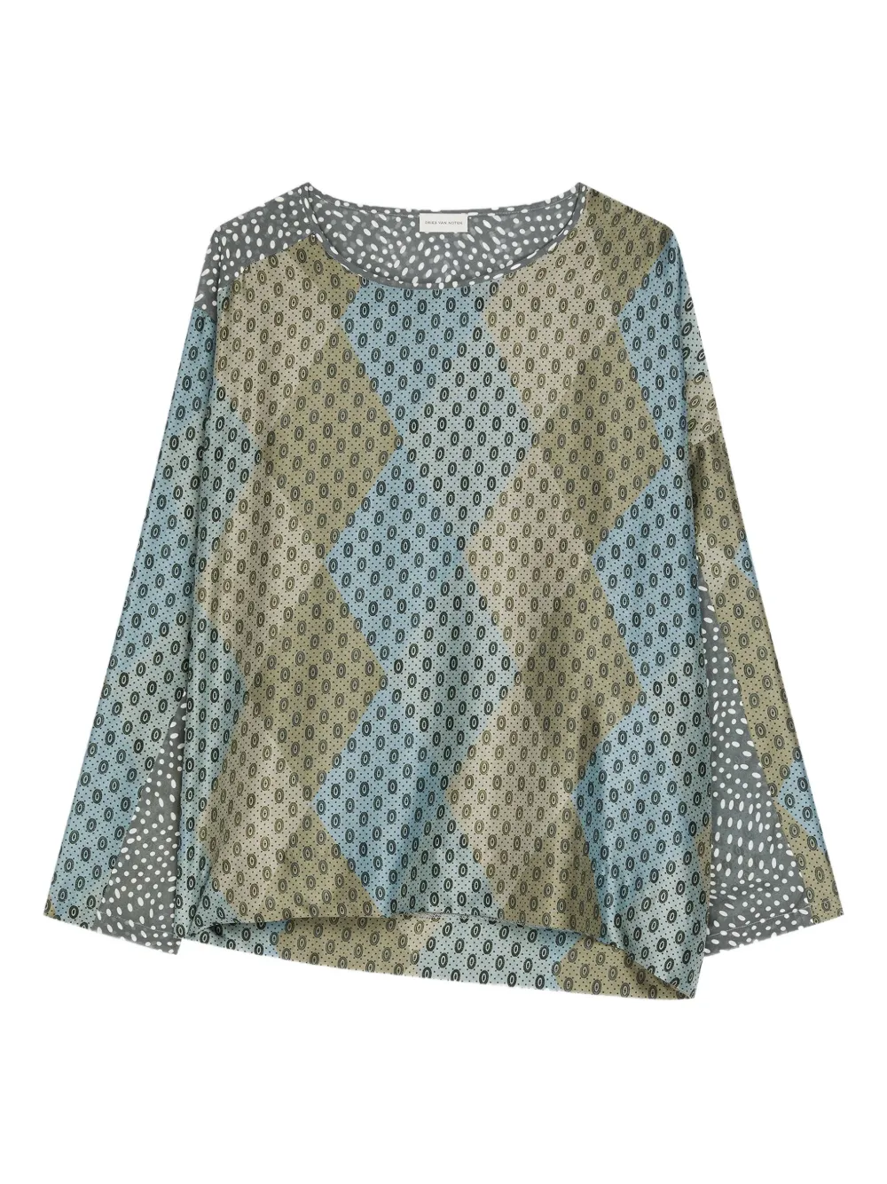 Dries Van Noten Geometric-print Silk Top