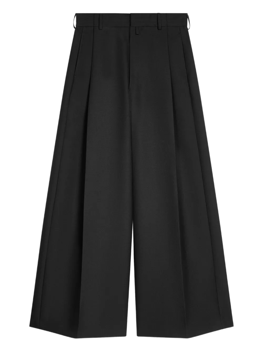 DRIES VAN NOTEN Plooibroek met wijde pijpen Zwart