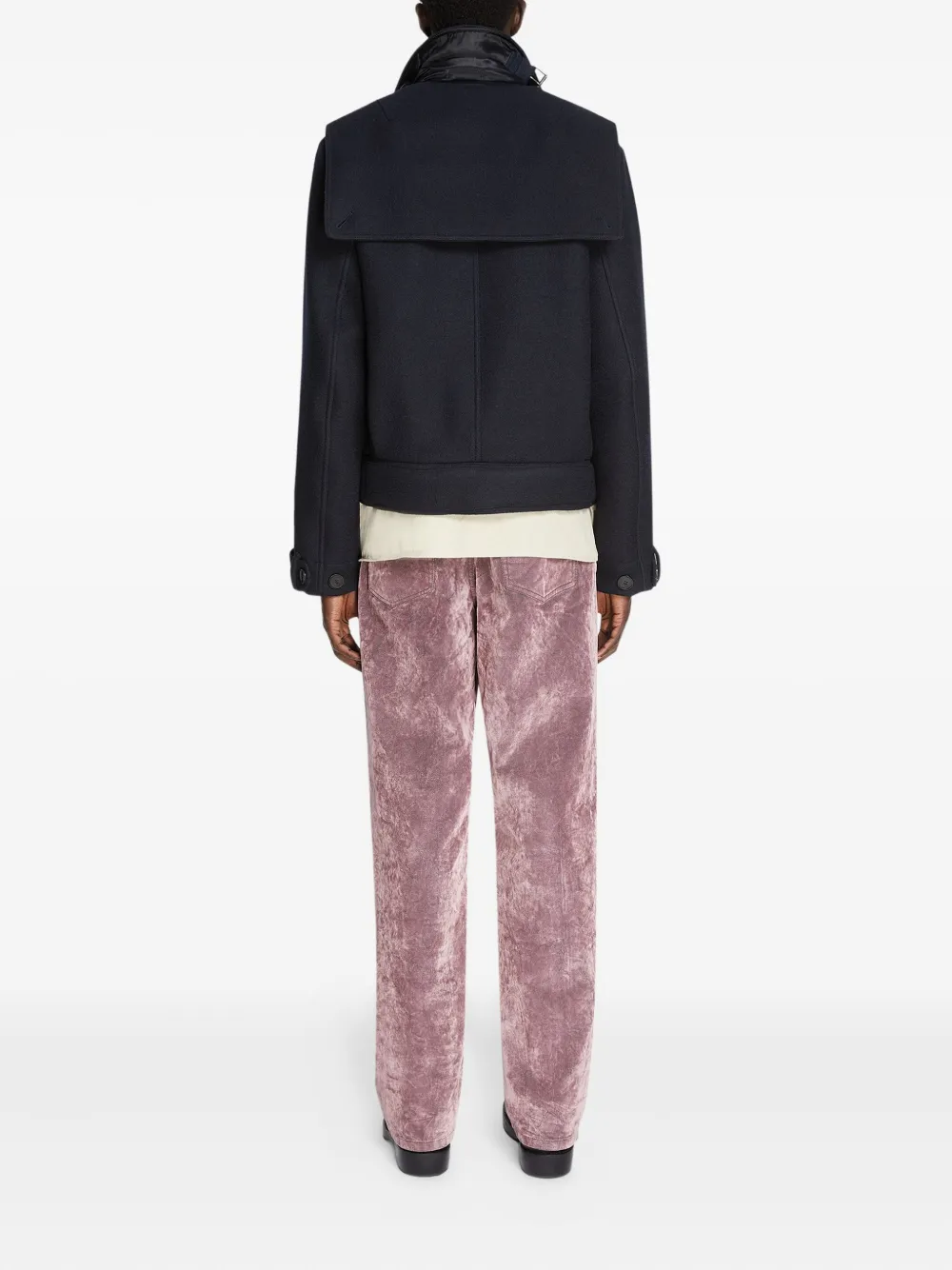 DRIES VAN NOTEN Jas met ceintuur en dubbele rij knopen Zwart