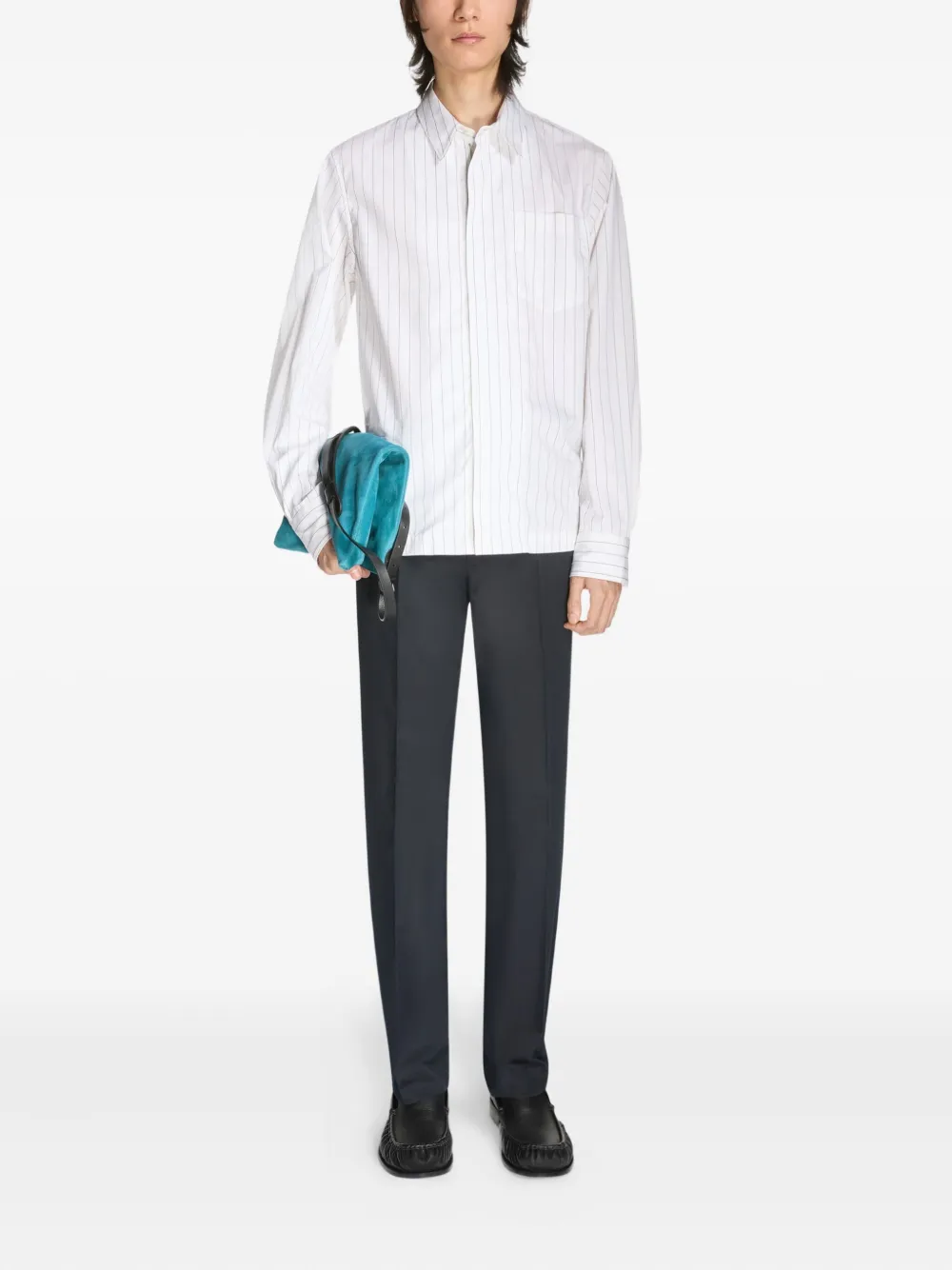 DRIES VAN NOTEN Straight broek van katoenblend Zwart