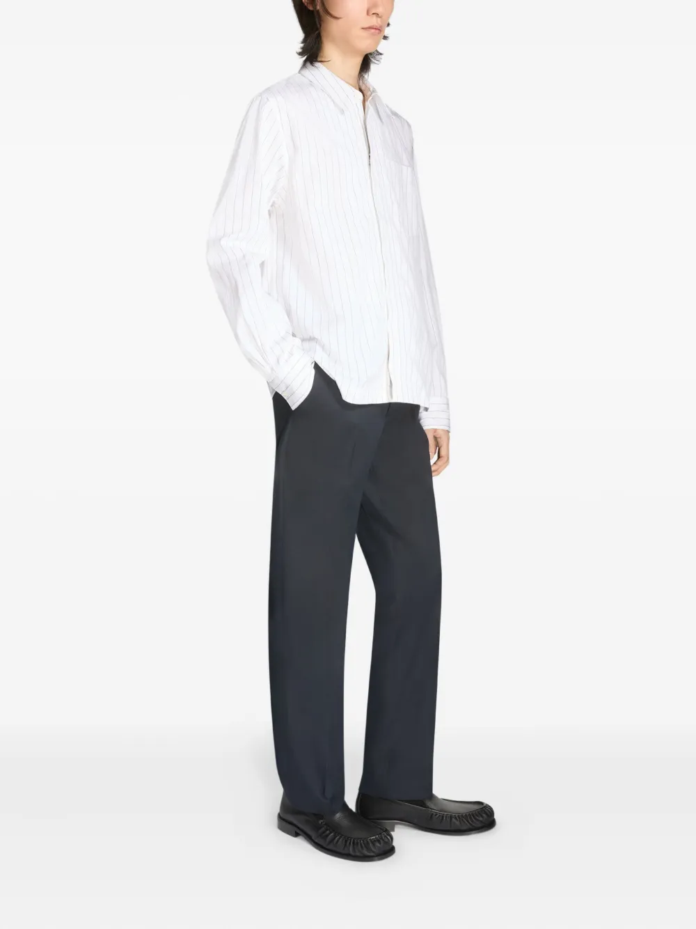 DRIES VAN NOTEN Straight broek van katoenblend Zwart