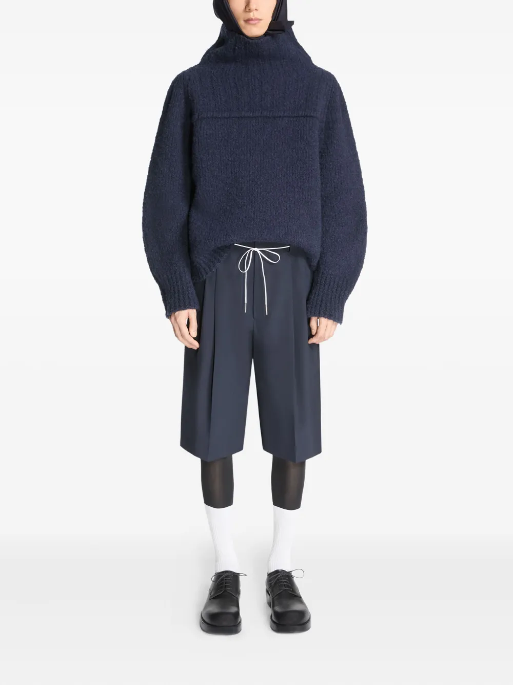 DRIES VAN NOTEN Wollen bermuda shorts - Blauw