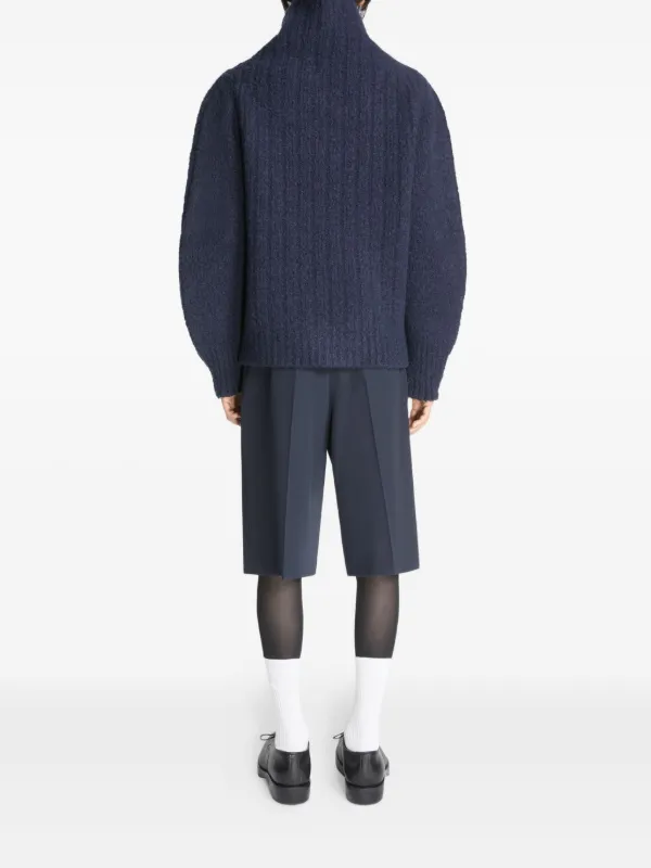 DRIES VAN NOTEN Wool Bermuda Shorts | Blue | FARFETCH RO