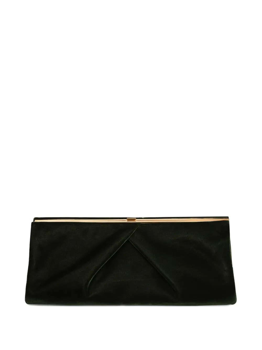 DRIES VAN NOTEN medium pleated-detail velvet clutch bag | Green | Image 1