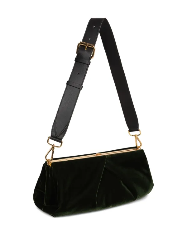 DRIES VAN NOTEN ベルベット クラッチバッグ M | グリーン