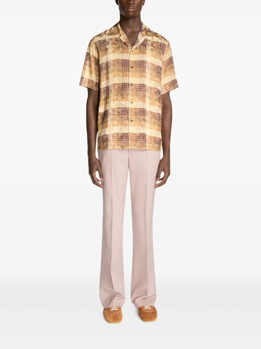 DRIES VAN NOTEN Geruit overhemd Geel