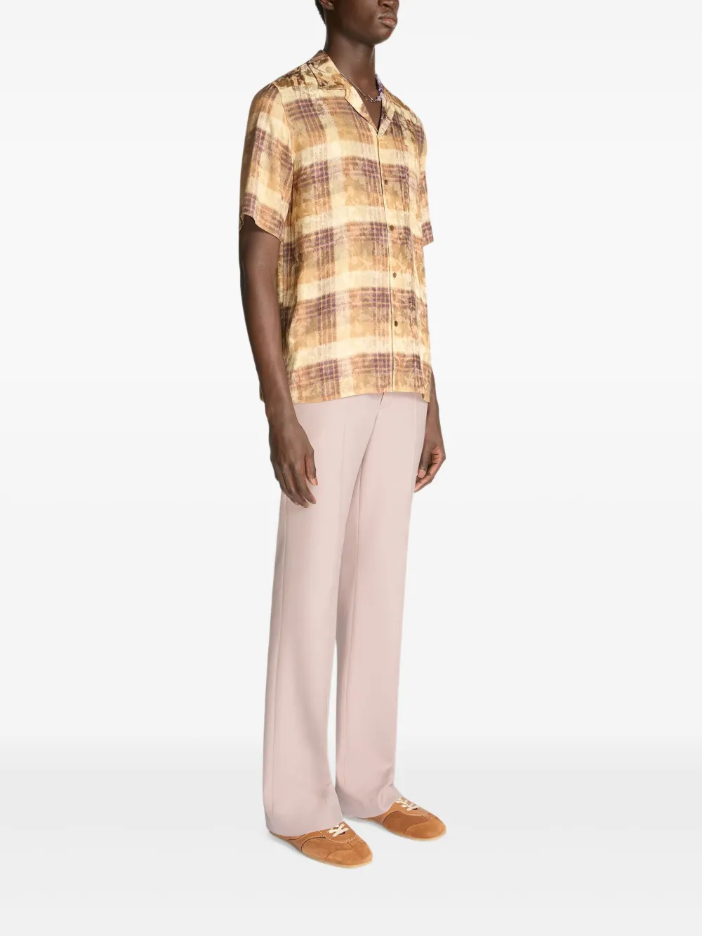 DRIES VAN NOTEN Geruit overhemd Geel