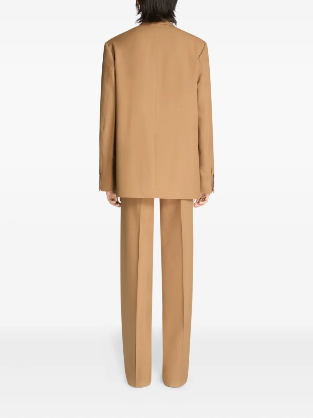 DRIES VAN NOTEN Wollen pak met enkele rij knopen Bruin