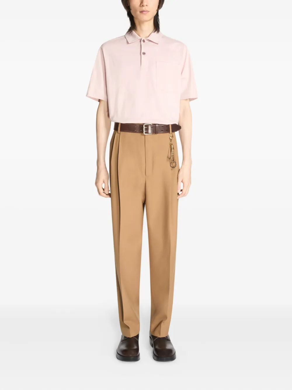 DRIES VAN NOTEN Wollen straight broek - Bruin
