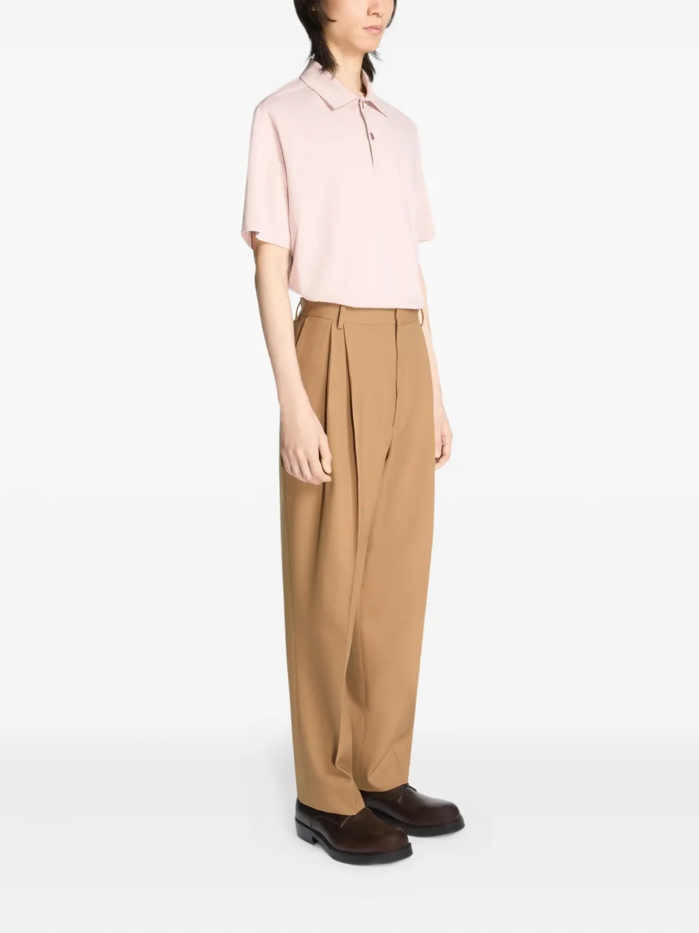 DRIES VAN NOTEN Wollen straight broek Bruin