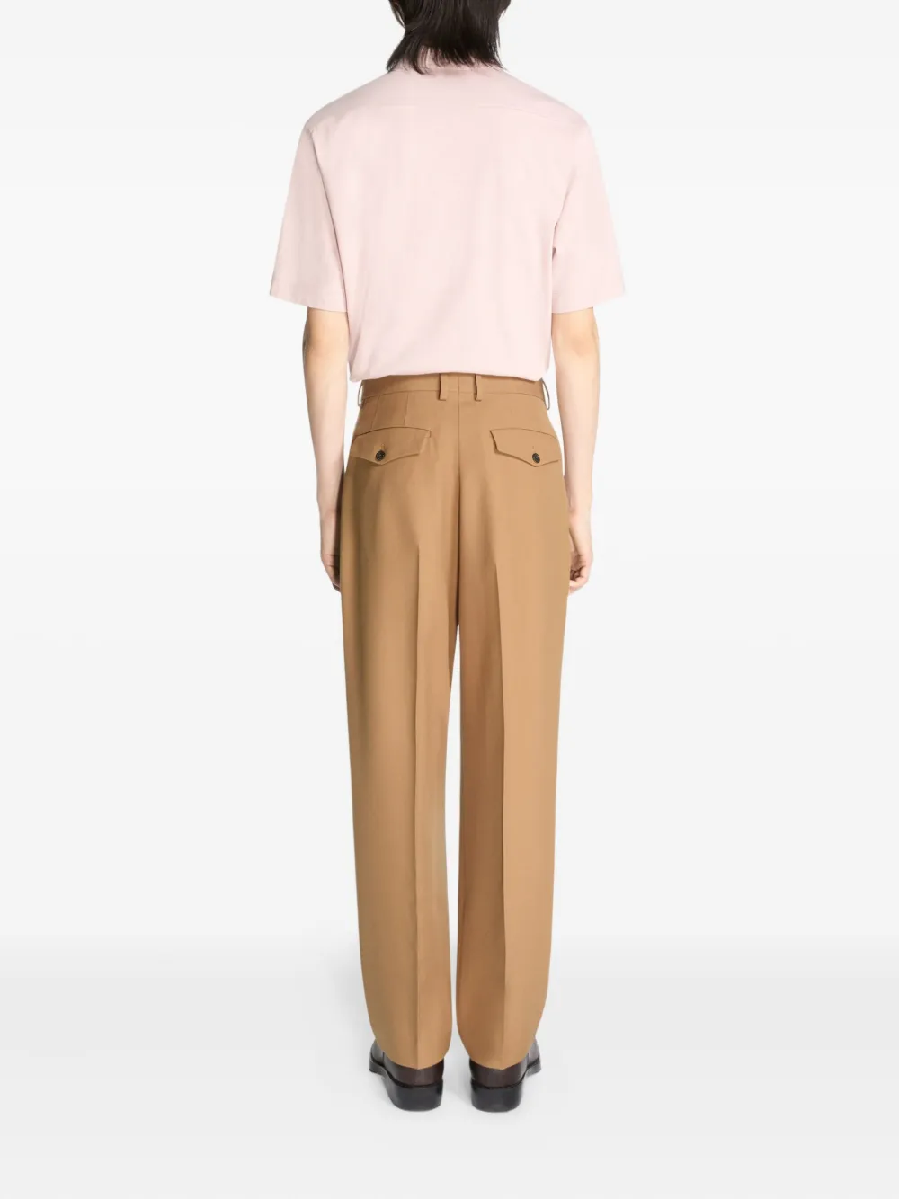 DRIES VAN NOTEN Wollen straight broek Bruin