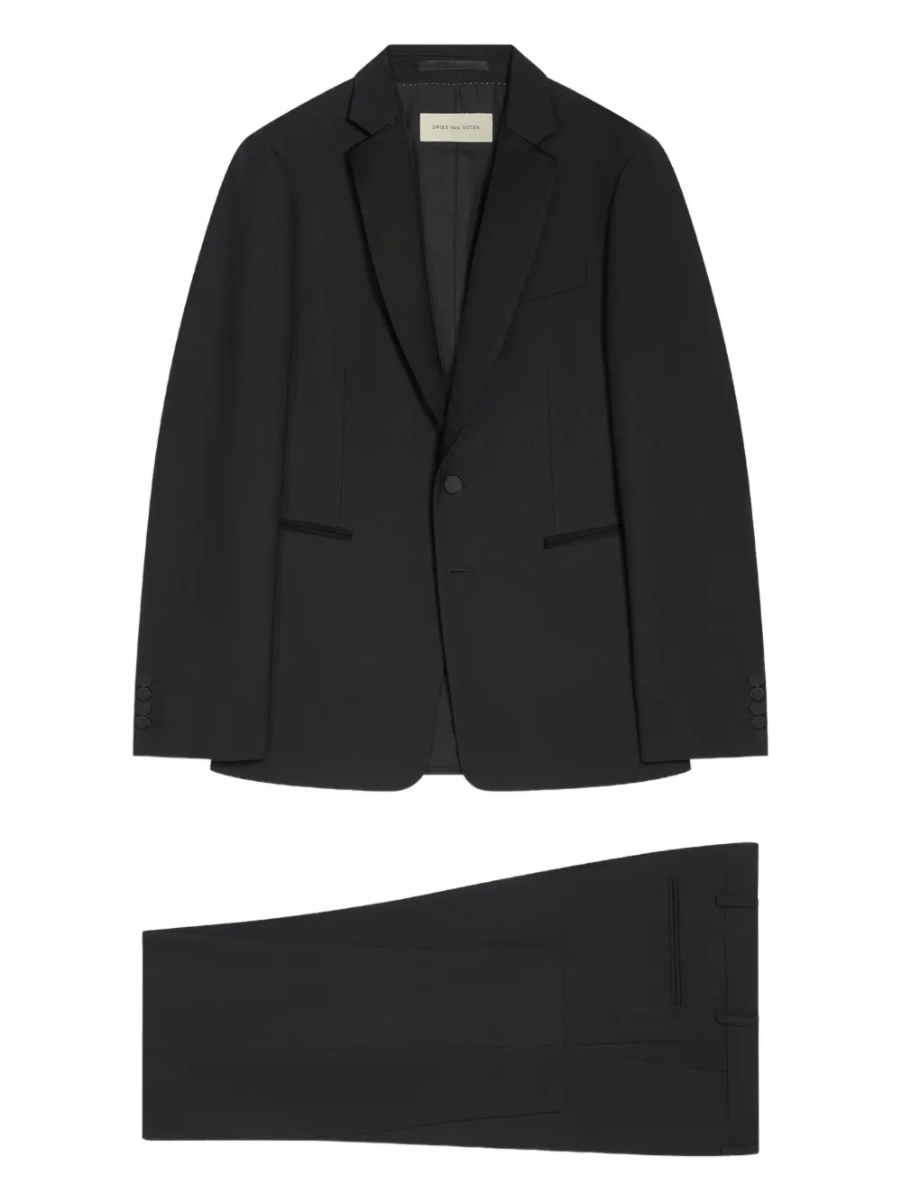 DRIES VAN NOTEN Smoking met sjaalrevers Zwart