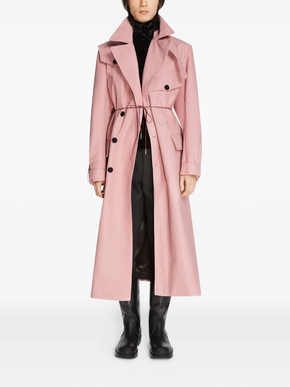 DRIES VAN NOTEN Trenchcoat met verborgen sluiting Roze