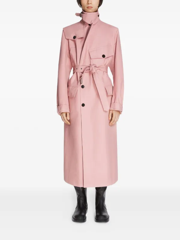 DRIES VAN NOTEN Cotton Trench Coat Pink FARFETCH IN
