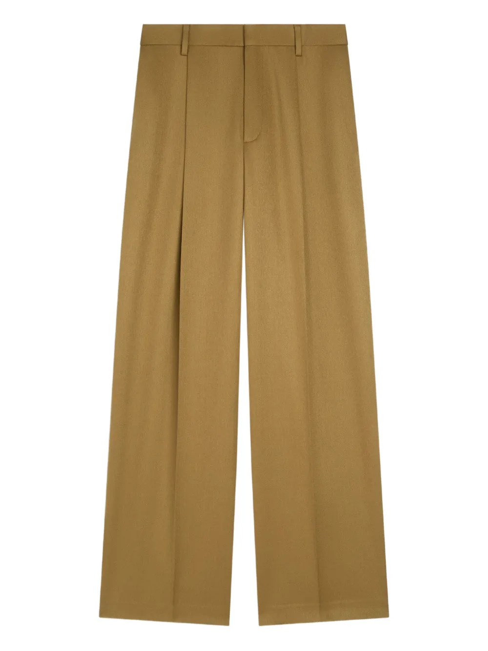 Dries Van Noten Pleated Wool Trousers In Brown