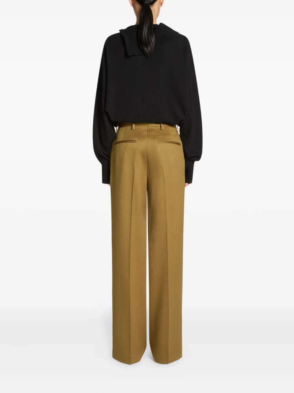 Dries Van Noten Pleated Wool Trousers In Brown