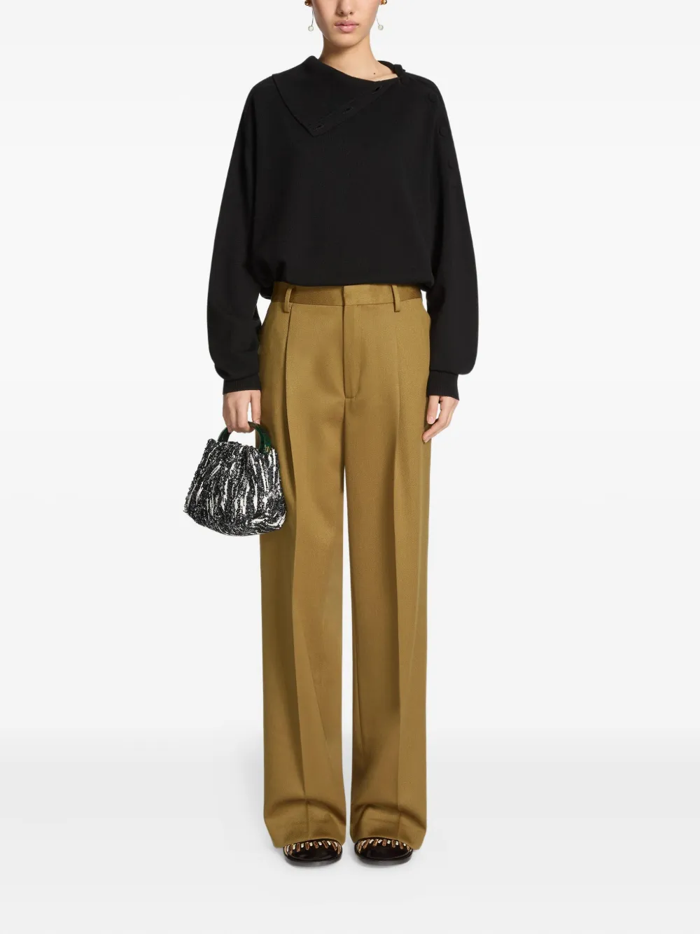 DRIES VAN NOTEN Wollen plooibroek - Beige