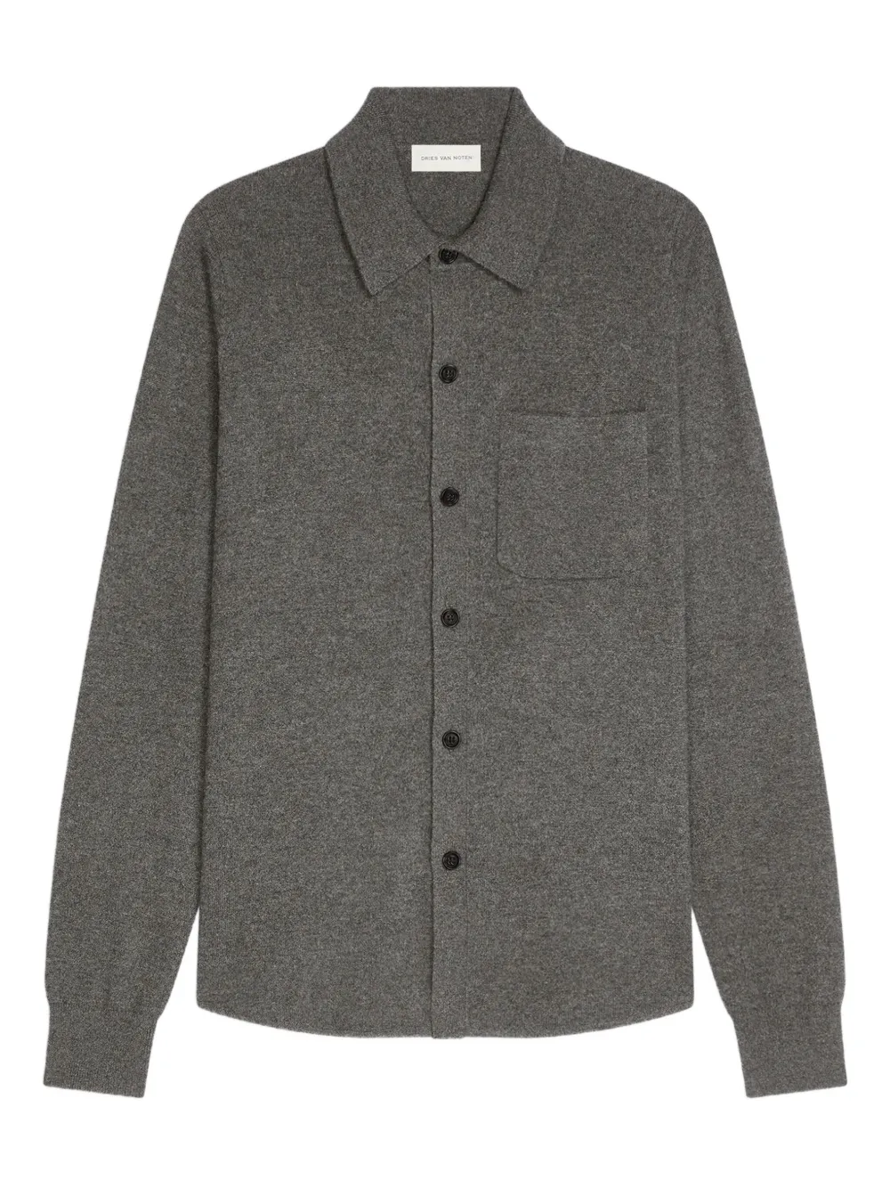 DRIES VAN NOTEN Kasjmier gebreid overhemd Grijs