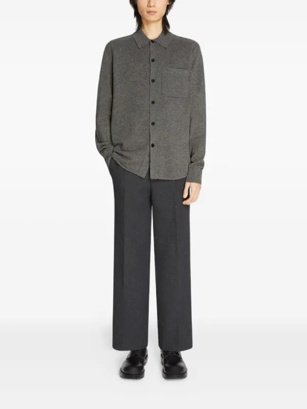 DRIES VAN NOTEN カシミアニットシャツ | グレー | FARFETCH JP