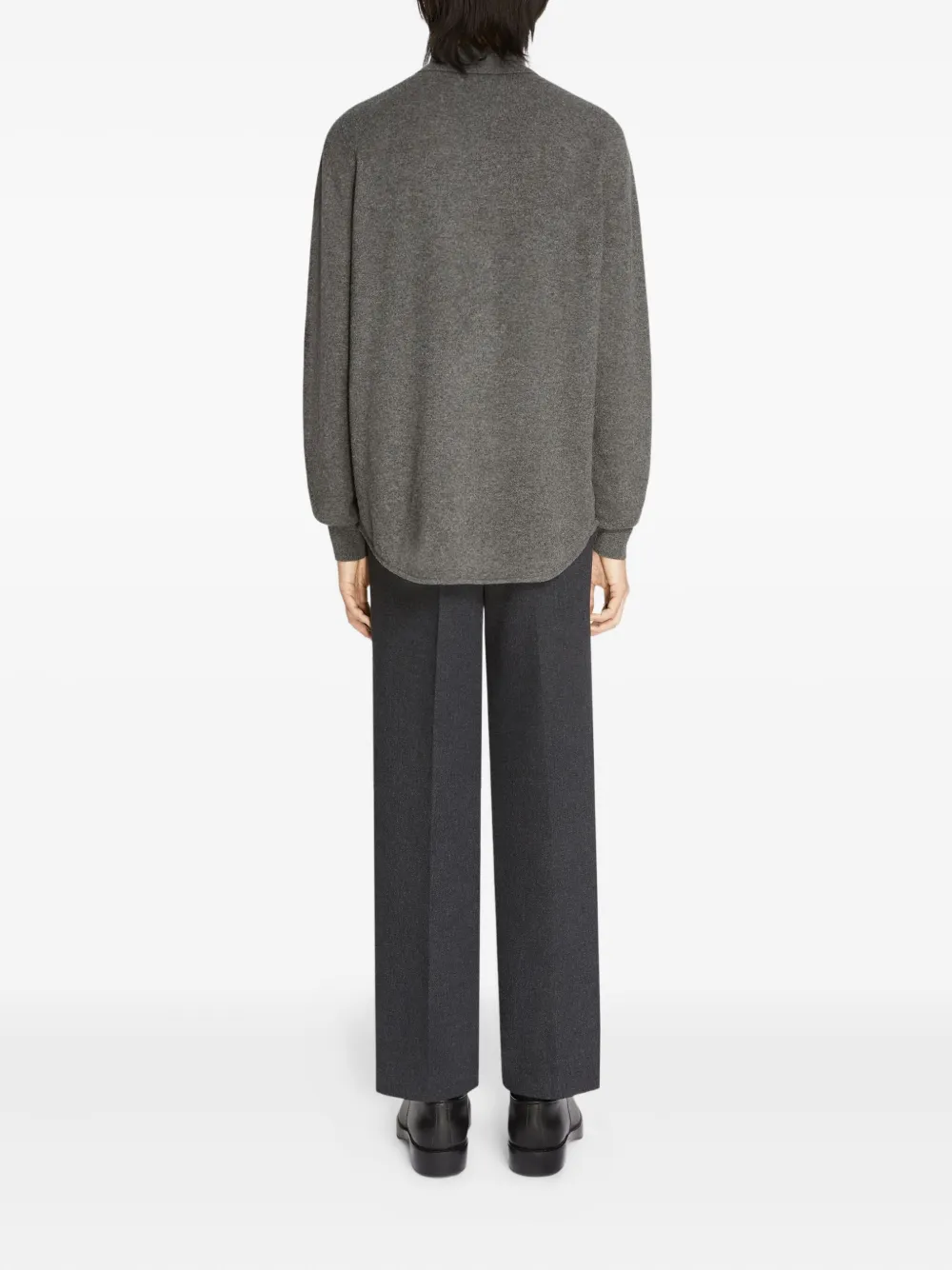 DRIES VAN NOTEN Kasjmier gebreid overhemd Grijs