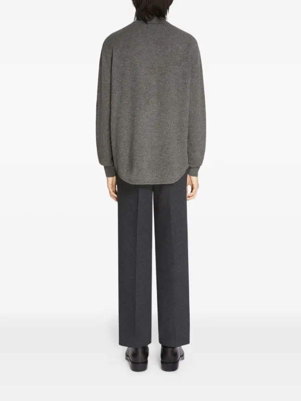 DRIES VAN NOTEN Cashmere Knitted Shirt | Grey | FARFETCH RO