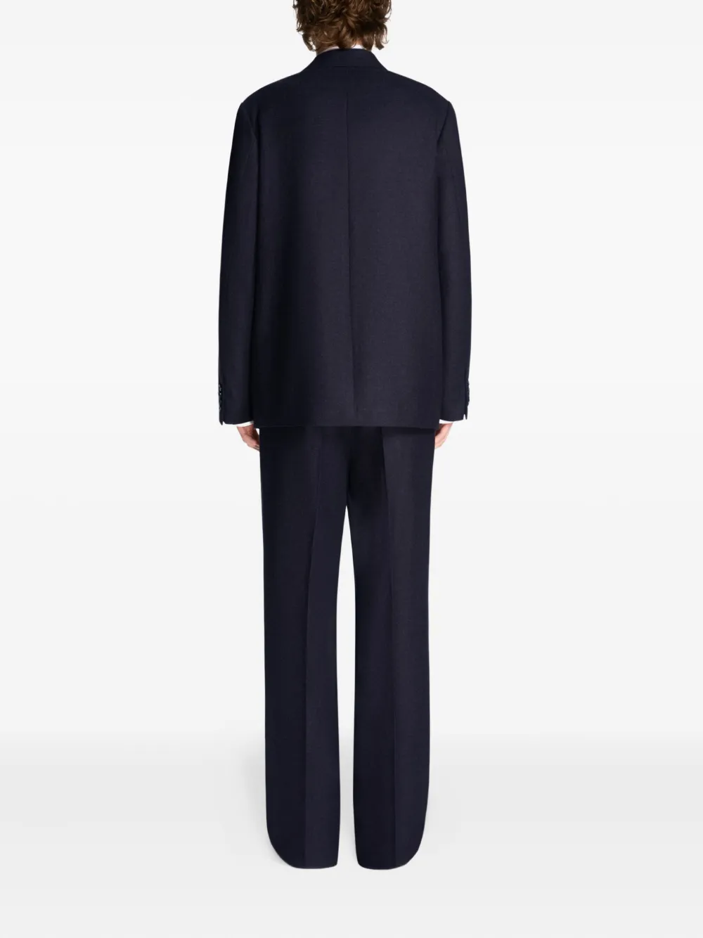 DRIES VAN NOTEN Wollen pak met enkele rij knopen Zwart